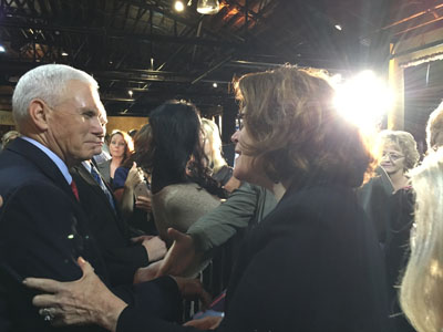 Bonnie Chavda and Mike Pence