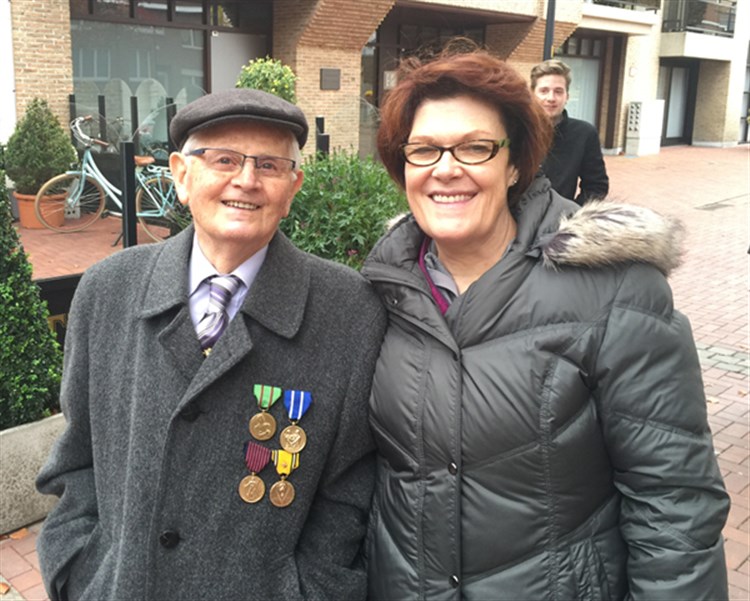 Bonnie Chavda with 92 yr old veteran Belgium 11/11